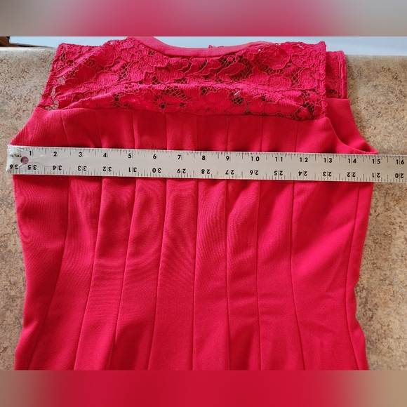 H&M Red Lace Halter Dress Size 6 - Picture 8 of 11